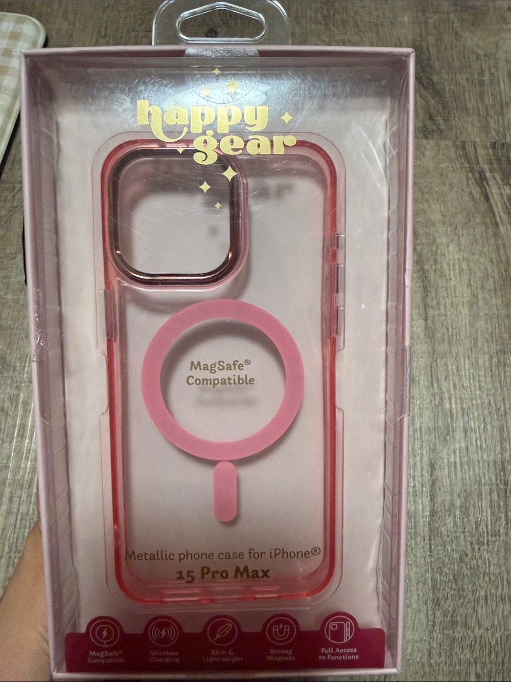 MagSafe-Compatible Metallic Pink iPhone 15 Pro Max Case